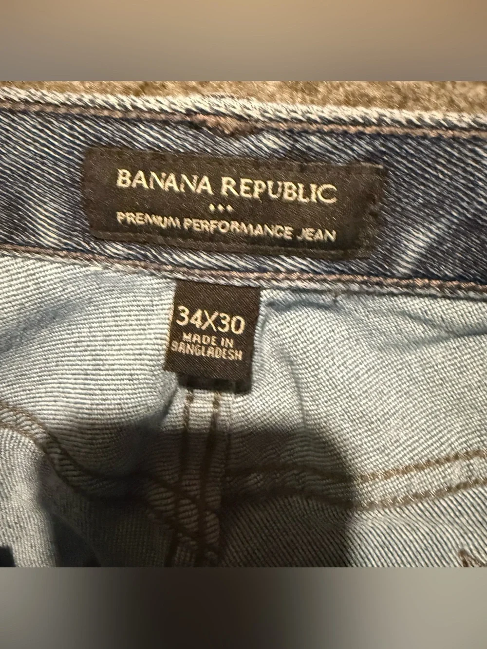 Banana Republic Premium Performance Jeans Mens 34x30 Blue Straight Fit Stretch